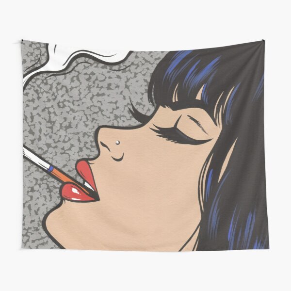 Smoking Comic Pop Art Girl Tapestry RB2805 product Offical Pop Smoke Merch
