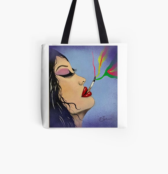 Pop Art Smoke acrylic hand painted canvas  All Over Print Tote Bag RB2805 product Offical Pop Smoke Merch