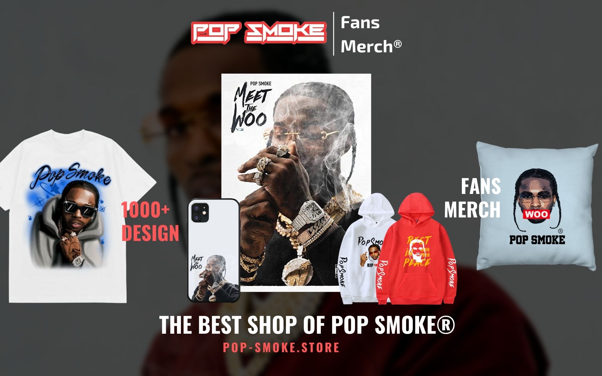 Biểu ngữ web hàng hóa Pop Smoke - Cửa hàng Pop Smoke